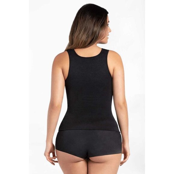 Curveez Essential Square Neck Control Tank Sz XL Black Shapewear Top CUR3510 - Picture 3 of 5
